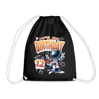 12e anniversaire de l’astronaute de football - Sac de sport léger - noir - Devant
