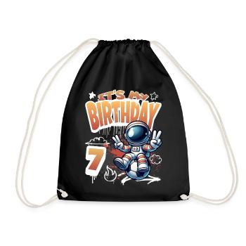 Astronaute de football 7e anniversaire - Sac de sport léger - noir - Devant