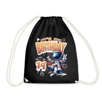 14e anniversaire de l’astronaute de football - Sac de sport léger - noir - Devant