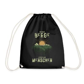 La montagne plutôt que l’homme Randonnée pour les amoureux de la nature - Sac de sport léger - noir - Devant