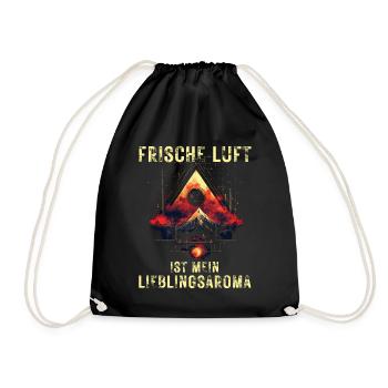Frische Luft Lieblingsaroma Natur Wandern Outdoor - Turnbeutel - Schwarz - Vorne