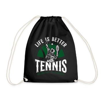 Drôle de joueur de tennis raquette la vie est - Sac de sport léger - noir - Devant