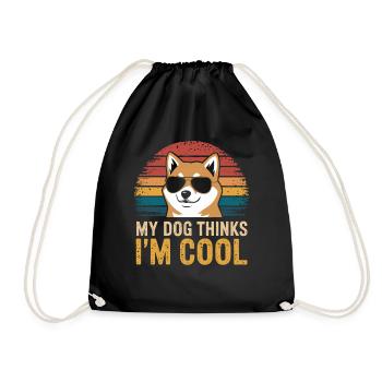 Shiba Inu Mon chien pense que je suis cool - Sac de sport léger - noir - Devant