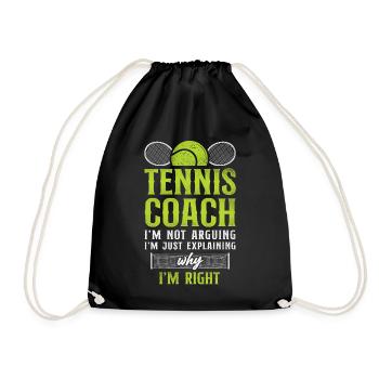 Drôle de joueur de tennis Raquette Tennis - Sac de sport léger - noir - Devant
