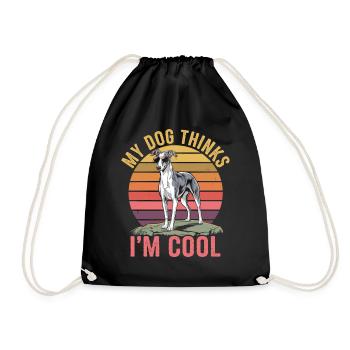Whippet Mein Hund Denkt Das Ich Cool Bin - Turnbeutel - Schwarz - Vorne
