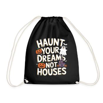 Penguin Halloween: Haunting Your Dreams Not Houses - Drawstring Bag - black - Front