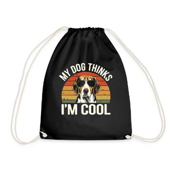 Beagle mon chien pense que je suis cool - Sac de sport léger - noir - Devant
