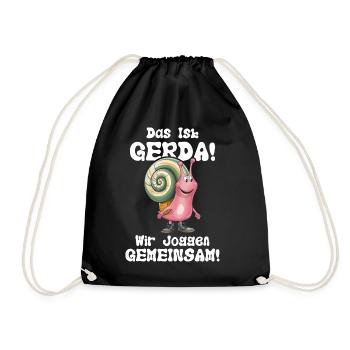 Funny Tshirt Humor Lazy Fun Sport Running Work - Drawstring Bag - black - Front