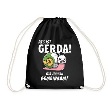 Funny Tshirt Humor Lazy Fun Sport Running Work - Drawstring Bag - black - Front