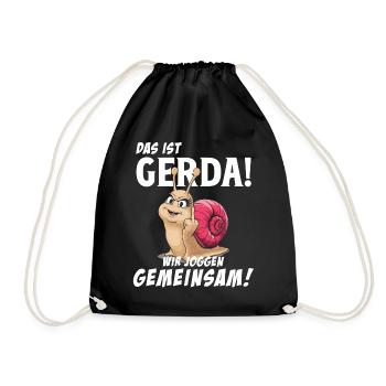 Funny Tshirt Humor Lazy Fun Sport Running Work - Drawstring Bag - black - Front