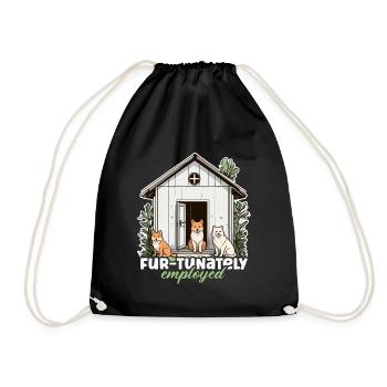 Animal Shelter Fur-tunately Employed Veterinarian - Drawstring Bag - black - Front