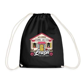 Animal Shelter Leash And Love Expert Dog Owner - Drawstring Bag - black - Front