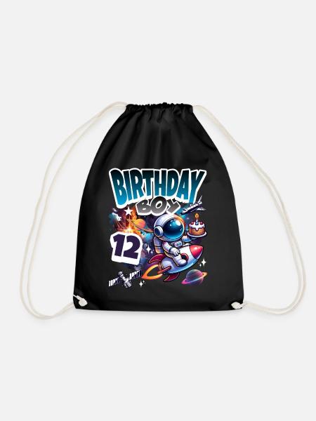 Astronaut 12. Geburtstag Weltall - Turnbeutel - Schwarz