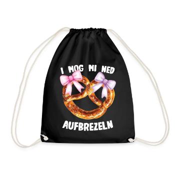 Bayern Volksfest Bretzel Bier Saufen - Turnbeutel - Schwarz - Vorne
