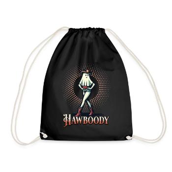 Cowboy Girl Ghost Funny Pun Saying - Drawstring Bag - black - Front