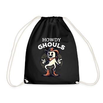 Drôle Cowboy Ghost Salutation Ghosts Girls - Sac de sport léger - noir - Devant
