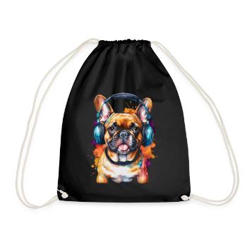 Bouledogue Français Casque Frenchie Dog - Sac de sport léger - noir - Devant