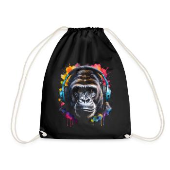 Casque Gorille Singe Coloré Animal Design Imprimer - Sac de sport léger - noir - Devant
