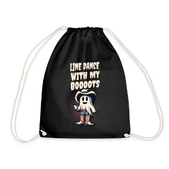 Cow-boy avec bottes Danse en ligne Ghost Vintage Retro - Sac de sport léger - noir - Devant