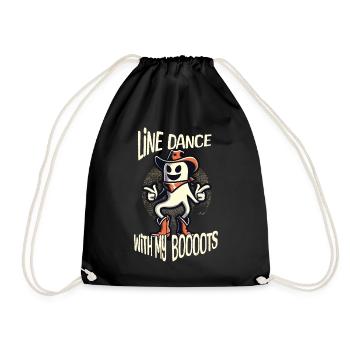 Cowboy Mit Boots Line Dance Gespenst - Turnbeutel - Schwarz - Vorne