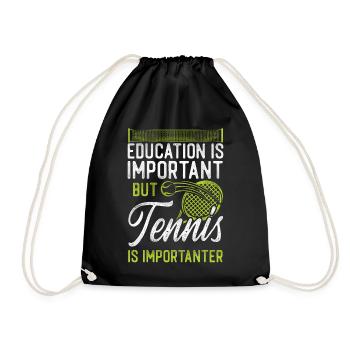 Raquette de joueur de tennis drôle - Sac de sport léger - noir - Devant