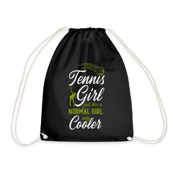Drôle de joueur de tennis raquette fille - Sac de sport léger - noir - Devant
