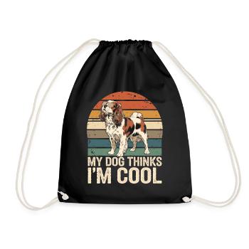 Cavalier Spaniel My Dog Thinks I'm Cool - Drawstring Bag - black - Front