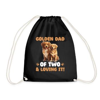 Golden Retriever Golden Dad of two - Turnbeutel - Schwarz - Vorne