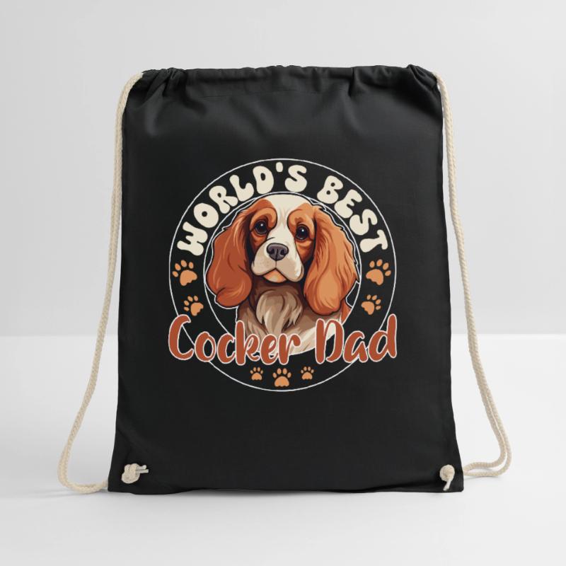 Cocker Spaniel Groovy Cocker Dad Drawstring Bag