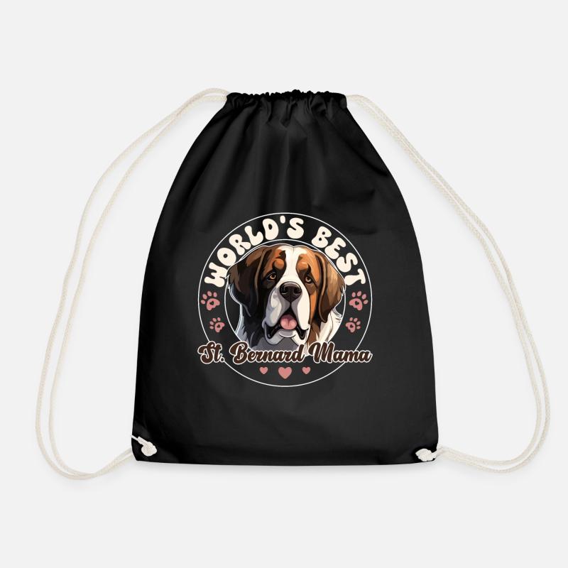 Bernhardiner Groovy St. Bernard Mama - Turnbeutel - Schwarz