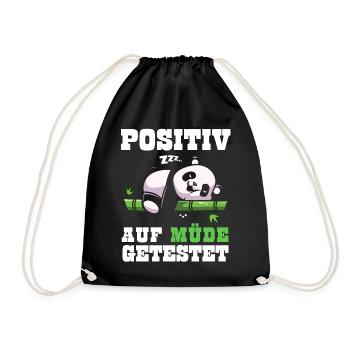 Tired Tshirt Funny Funny Humor Sarcasm Laughter - Drawstring Bag - black - Front
