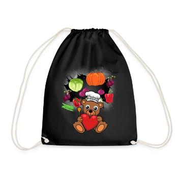 Teddy Cook Cooks Cook Ours de cuisine de légumes - Sac de sport léger - noir - Devant