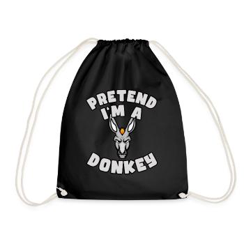 Pretend I'm a Donkey – Einfaches Esel-Kostüm - Turnbeutel - Schwarz - Vorne
