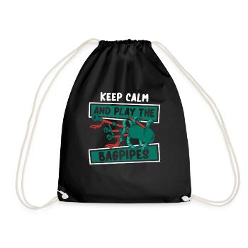 Restez calme et jouez du joueur de cornemuse - Sac de sport léger - noir - Devant