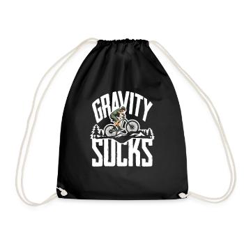 Mountain Biker Gravity Sucks MTB Adventure - Drawstring Bag - black - Front