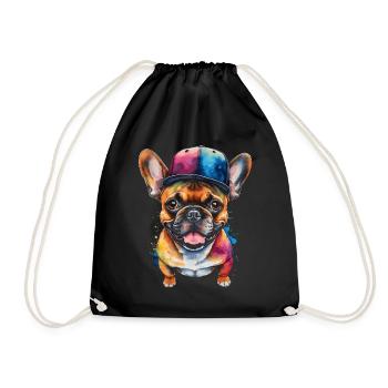 Bouledogue Français Snapback Cap Frenchie Dog - Sac de sport léger - noir - Devant