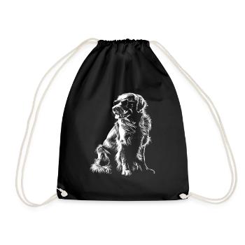Hund Motiv Tier Tierliebhaber Hunde Kunst Golden - Turnbeutel - Schwarz - Vorne