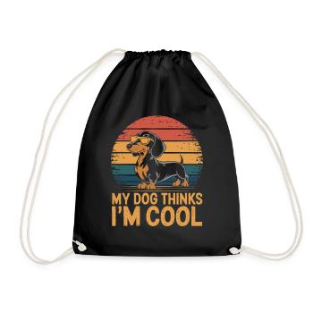 Teckel mon chien pense que je suis cool - Sac de sport léger - noir - Devant