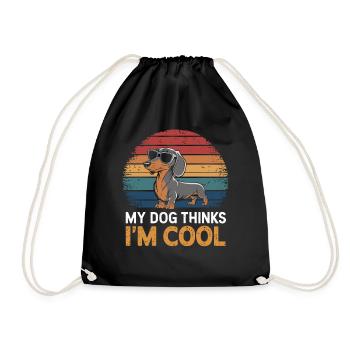 Teckel mon chien pense que je suis cool - Sac de sport léger - noir - Devant