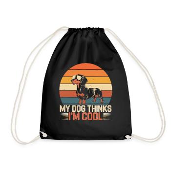 Teckel mon chien pense que je suis cool - Sac de sport léger - noir - Devant