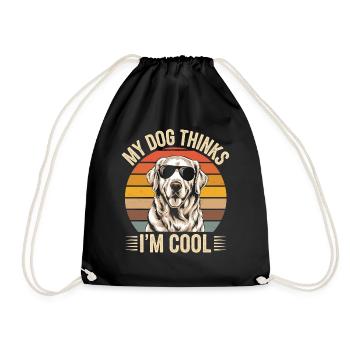Golden Retriever Mon chien pense que je suis cool - Sac de sport léger - noir - Devant