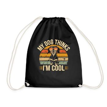 Teckel mon chien pense que je suis cool - Sac de sport léger - noir - Devant