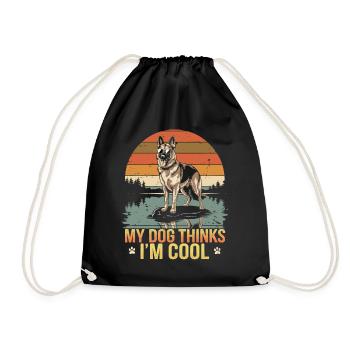 Berger allemand Mon chien pense que je suis cool - Sac de sport léger - noir - Devant