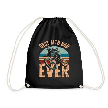 Best MTB Dad Ever - Drawstring Bag - black - Front