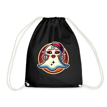Funny Glamour Ghoul Flashy Halloween Girl - Drawstring Bag - black - Front