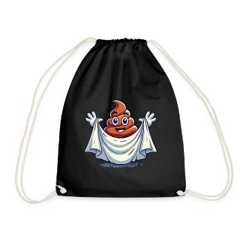 Drôle Caca Pile Ghost Bull Feuille Caca - Sac de sport léger - noir - Devant