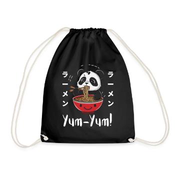 Nouilles Ramen Chibi Asie Soupe de nouilles Panda Anime - Sac de sport léger - noir - Devant