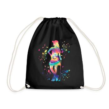 Golfer Colorsplash Kinder Miniaturgolf - Turnbeutel - Schwarz - Vorne