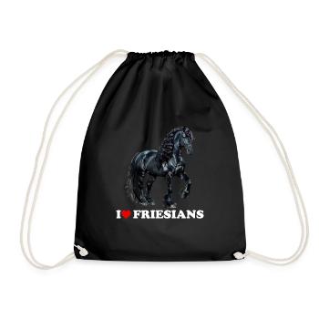 friesian horse - Turnbeutel - Schwarz - Vorne