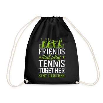 Funny Tennis Player Racket Friends - Drawstring Bag - black - Front